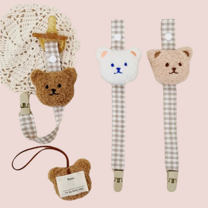 Teddy Bear Pacifier Clip